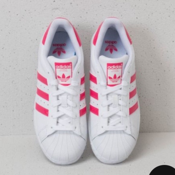 Adidas Superstar J Cloud White Real Pink Shoes CG6608 big kids - Picture 4 of 16
